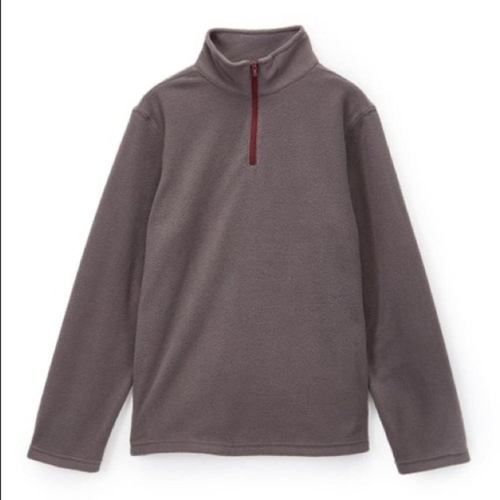 French Toast Dark Gray/Red Fleece Pullover, 14/16